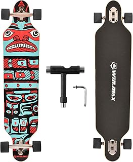Skateboard longboard win.max maple cruiser 7 plis avec roulements abec-11 et barre
