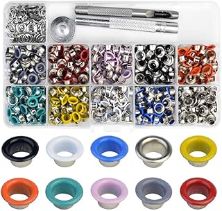 Kit d'outils à œillets, 500 pièces d'œillets métalliques multicolores de 5 mm
