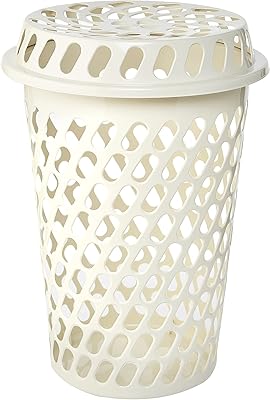 Panier à linge rond et long cosmoplast, taille 65 litres, couleur blanc cassé
