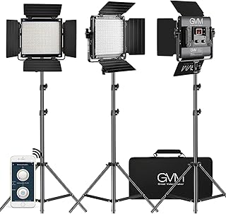 Kit d'éclairage led gmv great video maker cri97/tlci97 avec contrôle par application