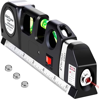 Détecteur de niveau laser ektree avec règles métriques 8 pieds/2,5 mètres
