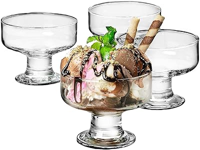 Ensemble de petits récipients à glace en verre pour desserts à la crème
