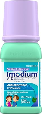 Liquide antidiarrhéique pour enfants imodium ad et chlorhydrate de lopéramide saveur menthe, 10