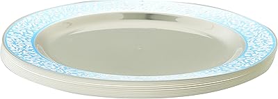 Assiettes en plastique rosie moment - ensemble de 10 pièces, blanc