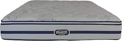 Matelas beautyrest pocket spring king luxury audrina b-top 180x200x34, blanc et bleu, intercoil