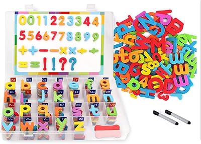 Ensemble de lettres de l'alphabet magnétiques colorées de 216 pièces avec tableau magnétique
