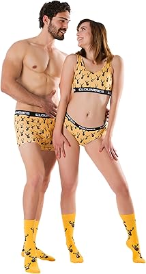 Sous-vêtements assortis pour couples - ensemble de sous-vêtements en coton motif cerf avec chaussettes - cadeau pour lui et elle. Diaytar Sénégal : Qualité garantie, prix imbattables, livraison rapide