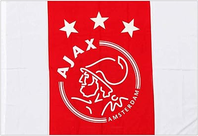 Drapeau géant officiel de l'afc ajax amsterdam avec écusson de football