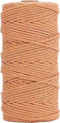 Corde en coton marron primify de 3 mm, longue corde en macramé