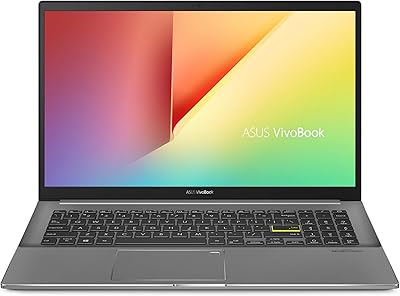Ordinateur portable asus vivobook s15 s533 fin et léger, écran fhd 15,6", processeur