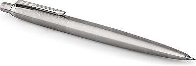 Porte-mine parker jotter en acier inoxydable avec garniture chromée et ligne moyenne