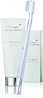 Ensemble dentifrice et brosse à dents swiss smile snow white, 0,202 kg, sw0002