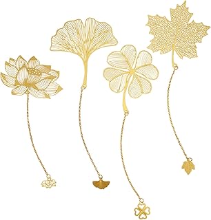 4 pièces marque-pages en métal creux en forme de fleur classique de style