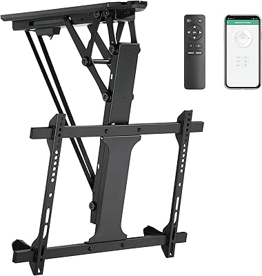 Support tv électrique au plafond mount it avec télécommande et application, support