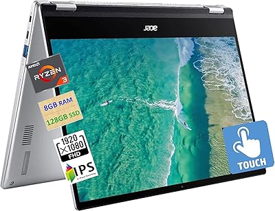 Acer chromebook spin 2-en-1 convertible 2023, amd ryzen 3 3250c (jusqu'à 3,5 ghz)