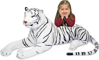 Melissa & doug tigre blanc de sibérie géant - animal en peluche réaliste