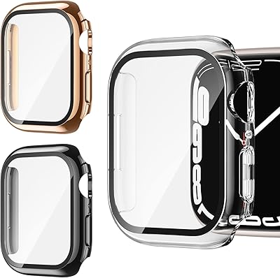Coque rigide agk pour apple watch 41 mm série 7 avec protecteur d'écran