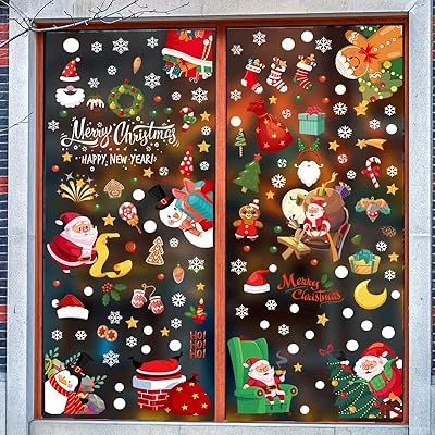 Autocollant adhésif de fenêtre flocon de neige de noël pour décoration murale festive