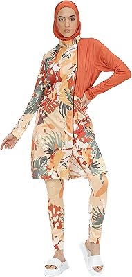 Ensemble de maillot de bain modeste 4 pièces, burkini pour femmes musulmanes fabriqué