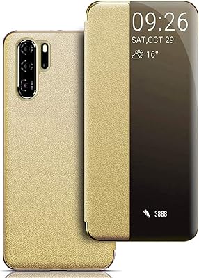 Coque huawei p30 pro, fonction veille/réveil automatique, fenêtre de visualisation pliable intelligente, coque