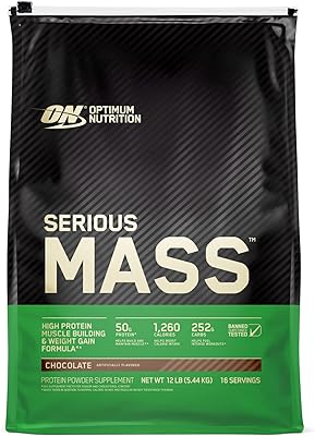 Poudre de protéine sirius mass weight gainer d'optimum nutrition, vitamine c, zinc, vitamine
