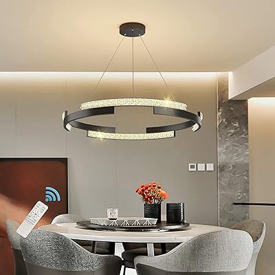 Lustre led moderne janed suspension à intensité variable avec télécommande lustre en acrylique