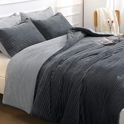 Hifumi housse de couette en velours 3 pièces ensemble de housse flanelle super