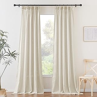 Rideaux transparents en lin stang h 108" - rideaux du plafond au sol