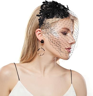 Voile de mariage classique avec bandeau en dentelle, bandeau en maille de dentelle avec voile pour mariée avec voile en filet de dentelle pour filles et femmes (noir). Diaytar : L'e-commerce généraliste qui met le discount à l'honneur