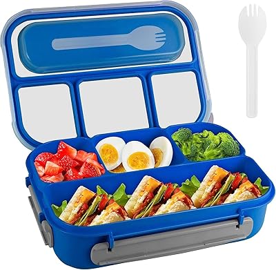 Boîte à lunch bento wearstar hub avec ustensiles et 4 compartiments, contenants alimentaires