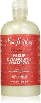 Shampooing et après-shampooing démêlant shea moisture hi sleep à l'huile de palme rouge