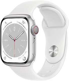 Apple watch series 8 (gps + cellular, 41 mm) boîtier en aluminium argenté