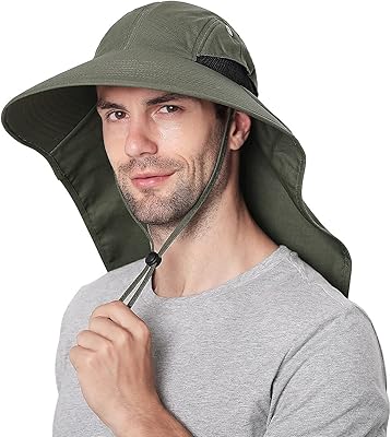 Chapeau de soleil d'extérieur upf 50+ pour hommes, chapeau safari à large bord