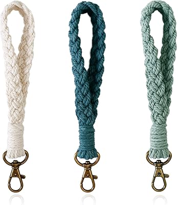 Porte-clés bohème en macramé, bracelet fait à la main, porte-clés, corde de poignet