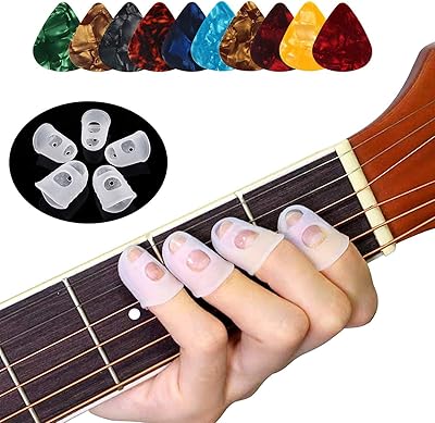 Protège-doigts de guitare - 40 pièces protège-doigts de guitare en silicone, couvre-doigts