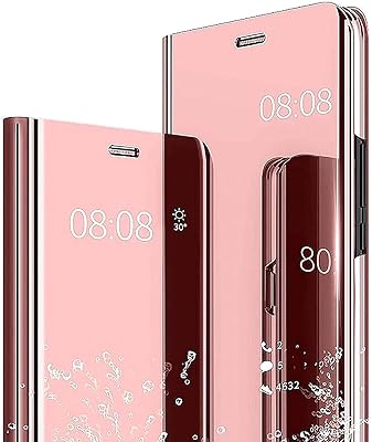 Yuketop coque pour vivo y55 5g, smart mirror flip case, revêtement miroir intégral