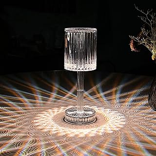 Lampe de table en cristal nc rvb lampe diamant multicolore télécommandée