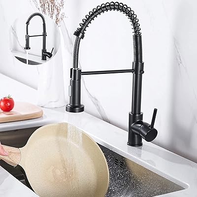 Robinet de cuisine avec pulvérisateur extractible robinet en acier inoxydable avec poignée unique
