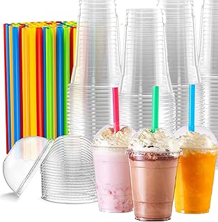 Gobelets en plastique de 16 oz avec couvercle en dôme [50 pièces] gobelets