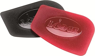 Grattoir à poêle en fonte lodge, grattoirs de nettoyage de poêle en polycarbonate
