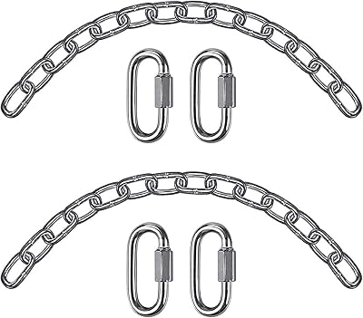 2 chaînes de chaise suspendue avec mousqueton, kit de suspension robuste pour balançoire