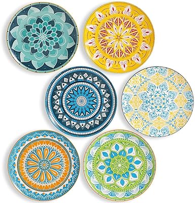 Ensemble d'assiettes en céramique 6 grandes assiettes rondes en porcelaine de 10