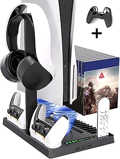 Support vertical avec base de ventilateur de refroidissement pour console de jeu ps5