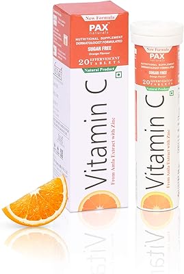 Comprimés effervescents de vitamine c paxnaturals amla avec zinc pour l'immunité, les soins