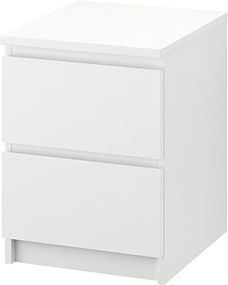 Malm commode 2 tiroirs, blanc, 40x55 cm (15 3/4x21 5/8")