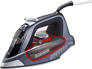 Fer à vapeur black & decker avec semelle en céramique 2200 watts, gris