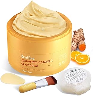 Masque à l'argile au curcuma 423 oz pour les taches brunes éclaircit