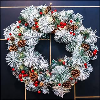 Couronne de noël artificielle yatai de 57 cm avec pommes de pin