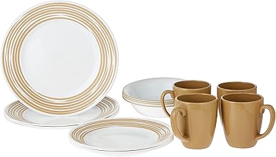 Service de table en verre corel vitrelli avec motif sable brossé