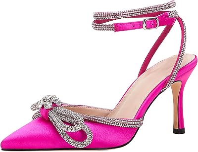 Sandales à talons hauts en satin pour femmes, bout pointu, bride à la cheville,